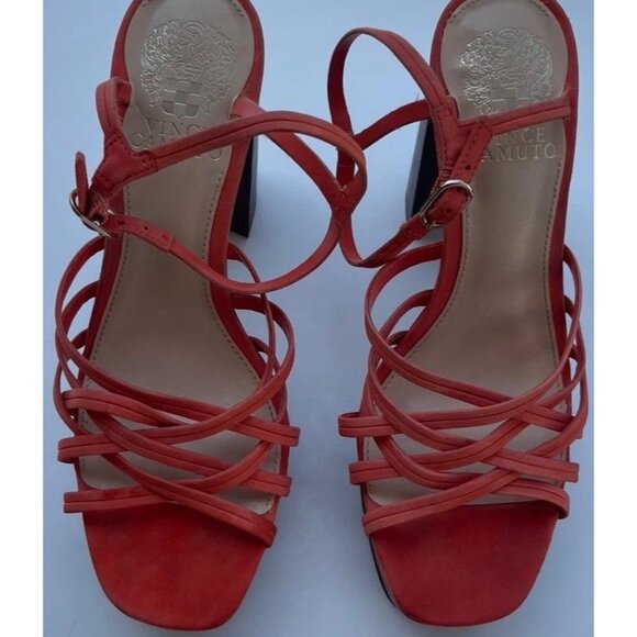 Vince Camuto Women’s Size 7 Multi Ties Strap Woven Platform heels ORANGE - Picture 11 of 13